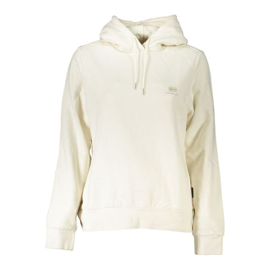 Napapijri Timeless White Fleece Hooded Sweatshirt Napapijri