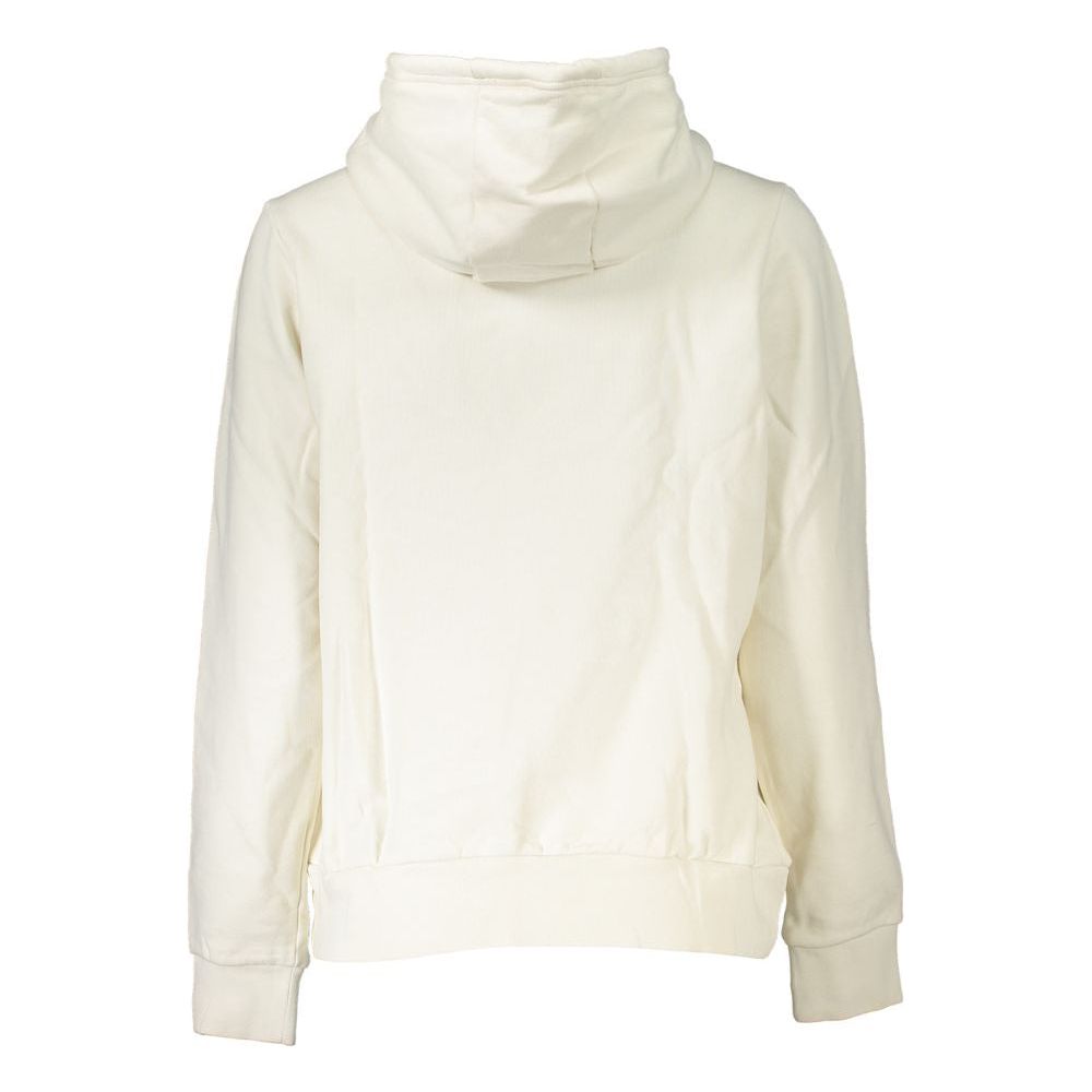 Napapijri Timeless White Fleece Hooded Sweatshirt Napapijri