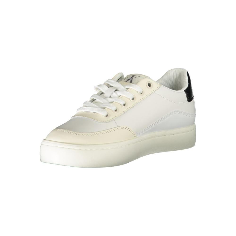 Calvin Klein Chic White Lace-Up Sneakers with Contrast Detailing Calvin Klein