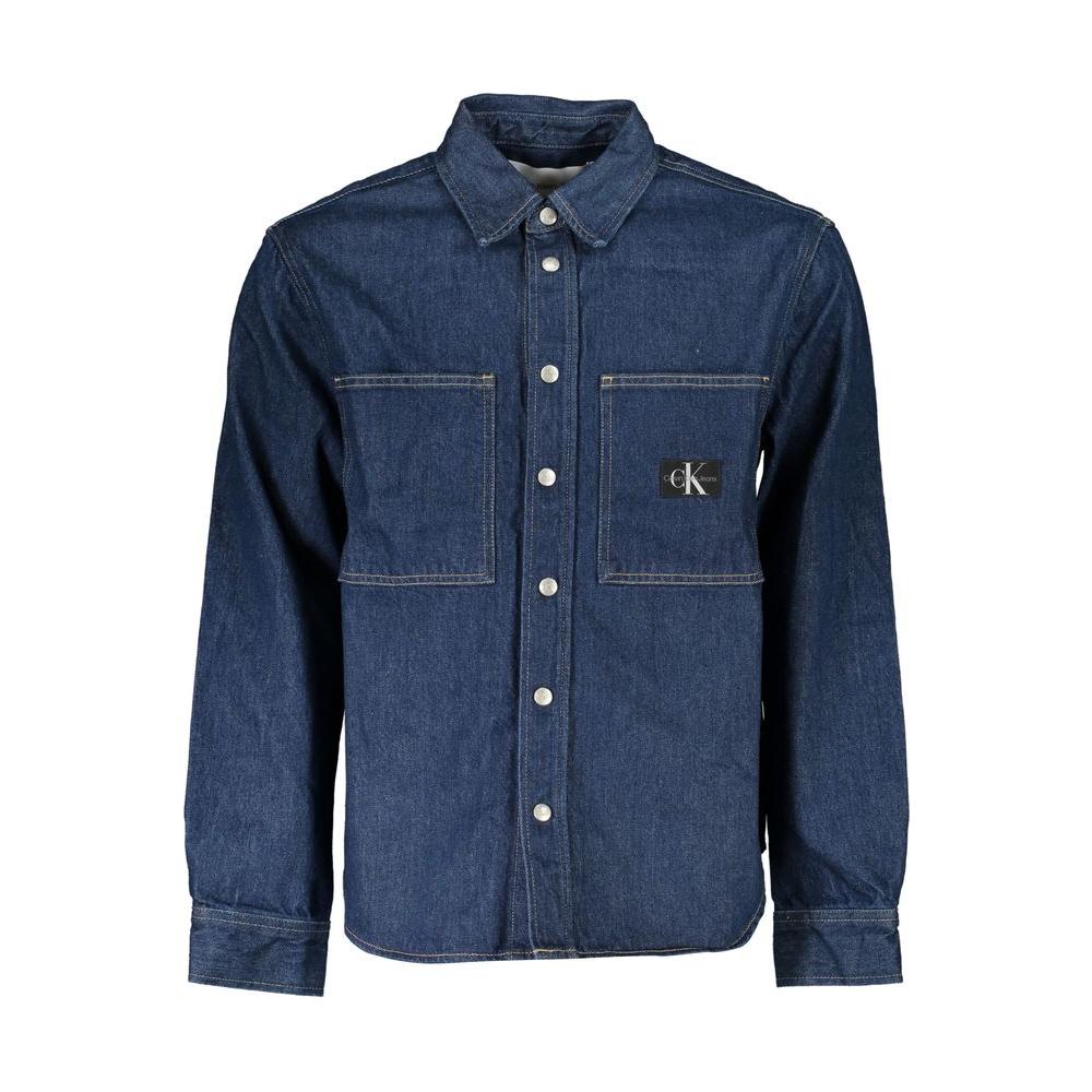 Calvin Klein Classic Blue Cotton Denim Jacket Calvin Klein