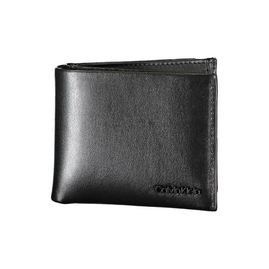 Calvin Klein Elegant Black Leather Dual-Compartment Wallet Calvin Klein