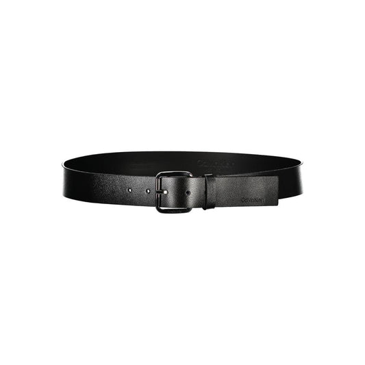 Calvin Klein Elegant Black Leather Belt with Metal Buckle Calvin Klein