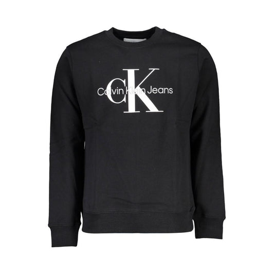 Calvin Klein Sleek Black Cotton Crew Neck Sweatshirt Calvin Klein