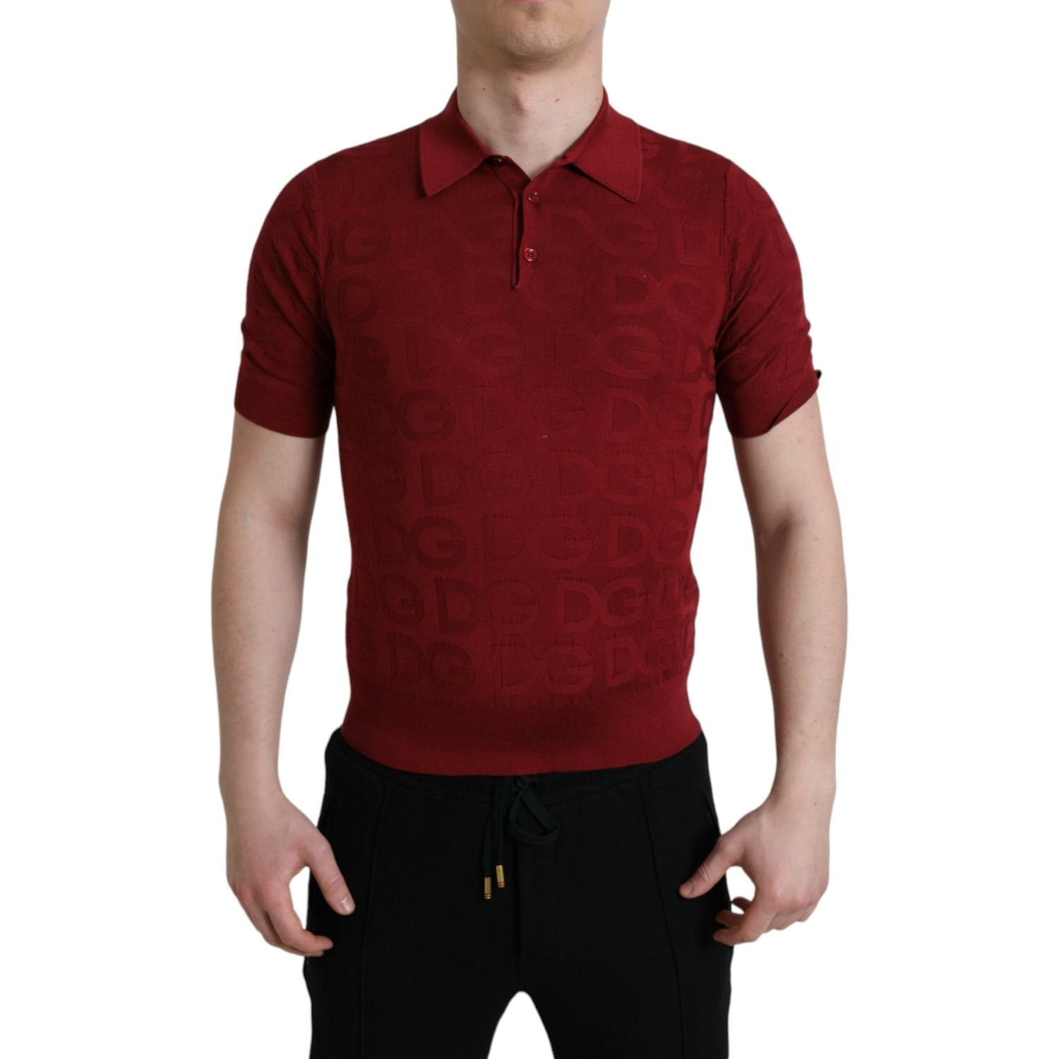 Dolce & Gabbana Silk Maroon Polo T-Shirt - Elegance Meets Comfort