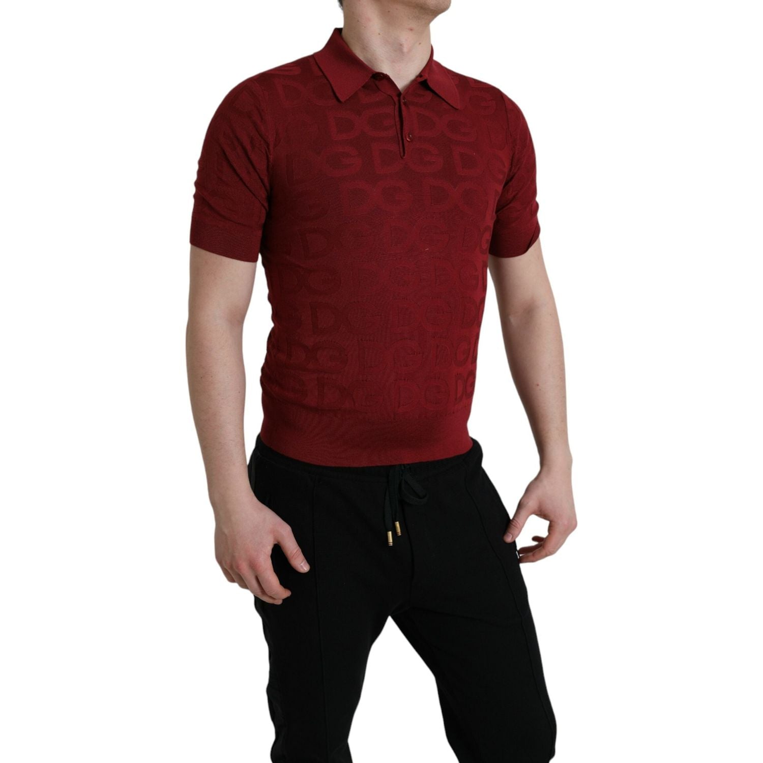 Dolce & Gabbana Silk Maroon Polo T-Shirt - Elegance Meets Comfort