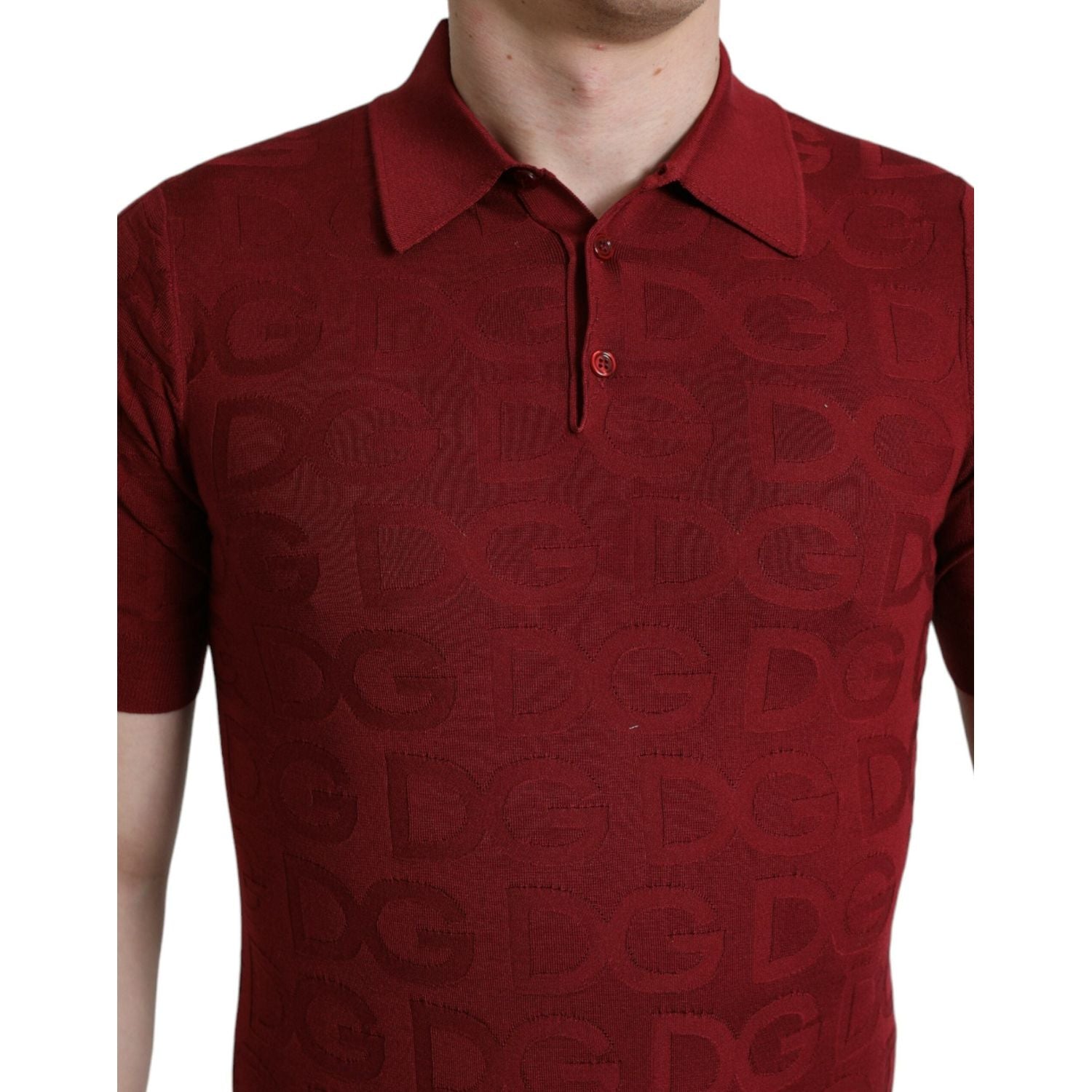 Dolce & Gabbana Silk Maroon Polo T-Shirt - Elegance Meets Comfort