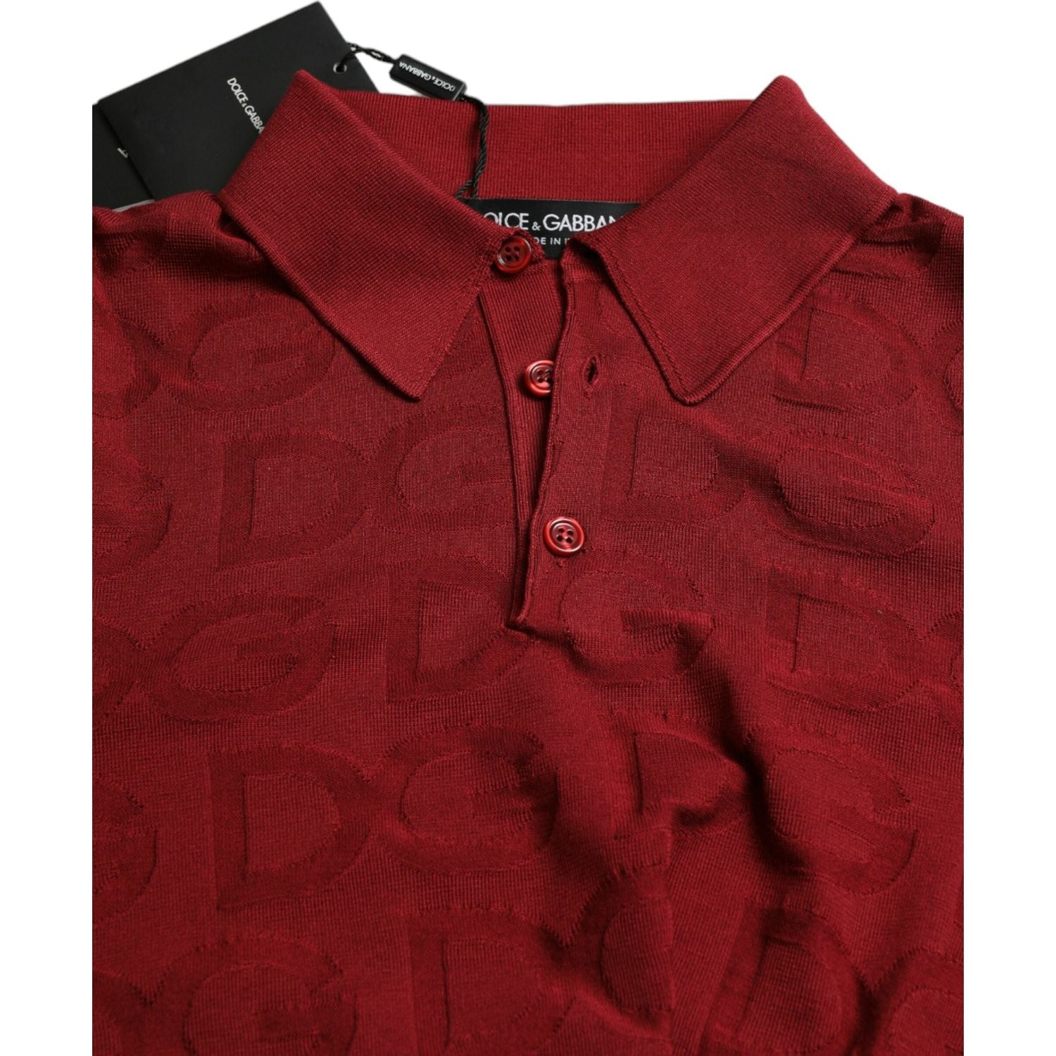 Dolce & Gabbana Silk Maroon Polo T-Shirt - Elegance Meets Comfort