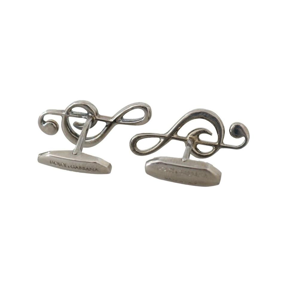 Elegant Silver Tremble Clef Cufflinks