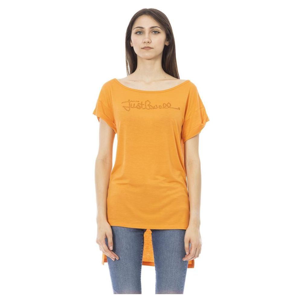 Just Cavalli Orange Cotton Women T-Shirt Just Cavalli