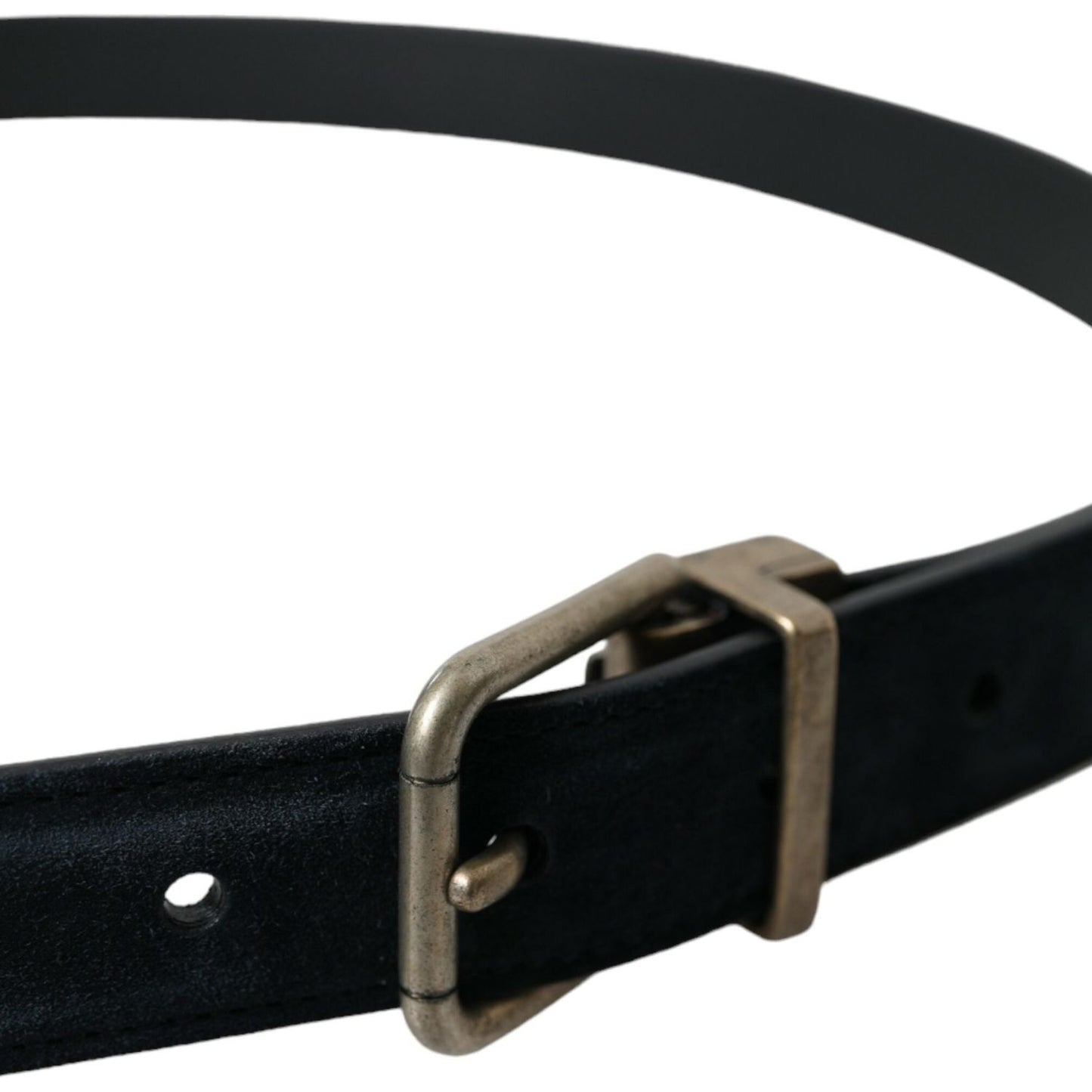 Dolce & Gabbana Elegant Blue Leather Belt with Metal Buckle Dolce & Gabbana