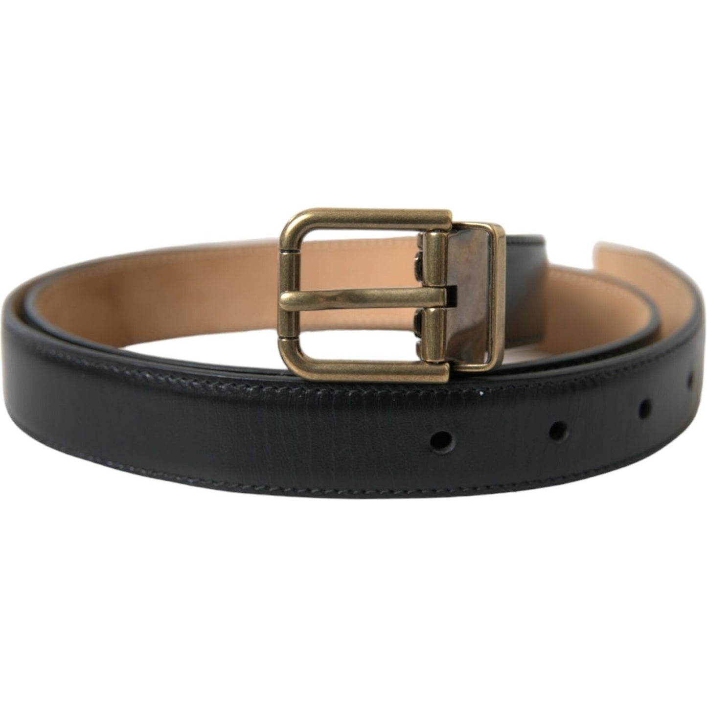 Dolce & Gabbana Elegant Black Calf Leather Belt Dolce & Gabbana