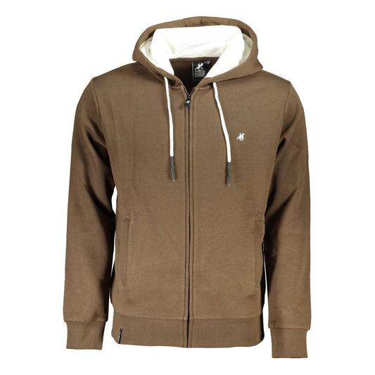 U.S. Grand Polo Exquisite Hooded Brown Sweatshirt U.S. Grand Polo