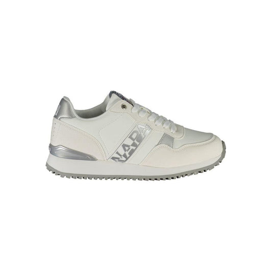 Napapijri Chic White Lace-Up Sneakers with Contrast Detail Napapijri