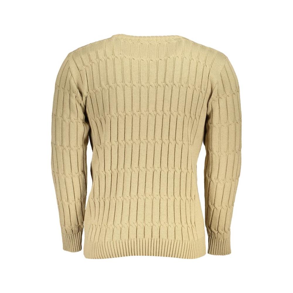 U.S. Grand Polo Elegant Beige Long Sleeve Crew Neck Sweater U.S. Grand Polo