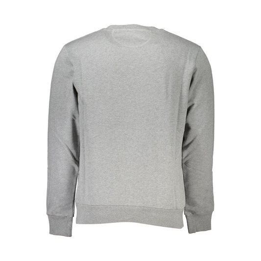 La Martina Chic Gray Crew Neck Cotton Sweatshirt La Martina