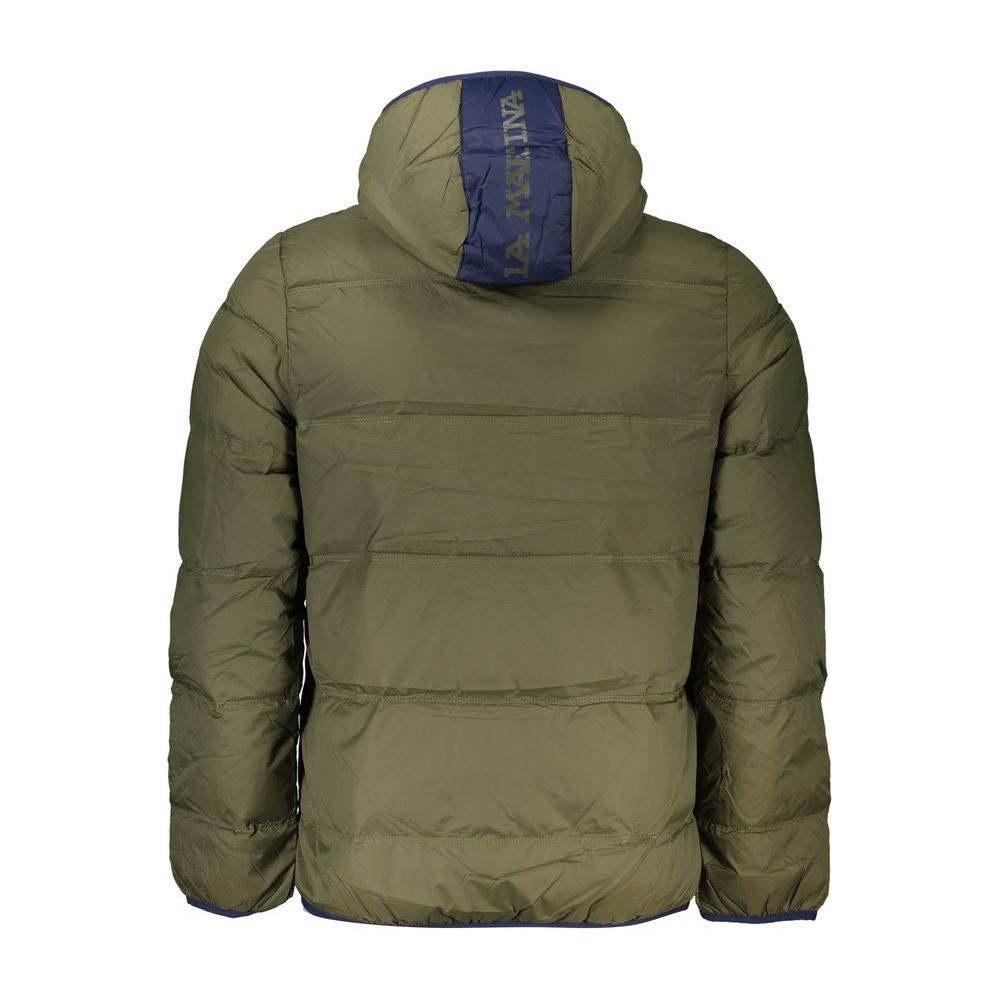 La Martina Elegant Green Hooded Jacket with Contrast Details La Martina