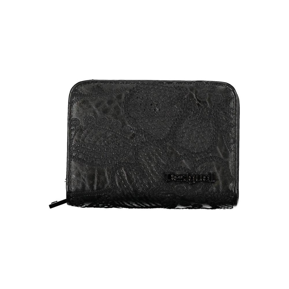 Desigual Elegant Black Wallet with Secure Compartments Desigual