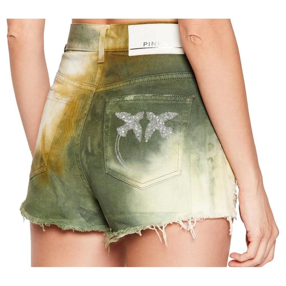 PINKO Military Green Cotton Women Shorts PINKO