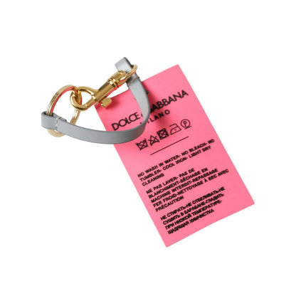 Dolce & Gabbana Pink Silicone DG Logo Gold Brass Keychain