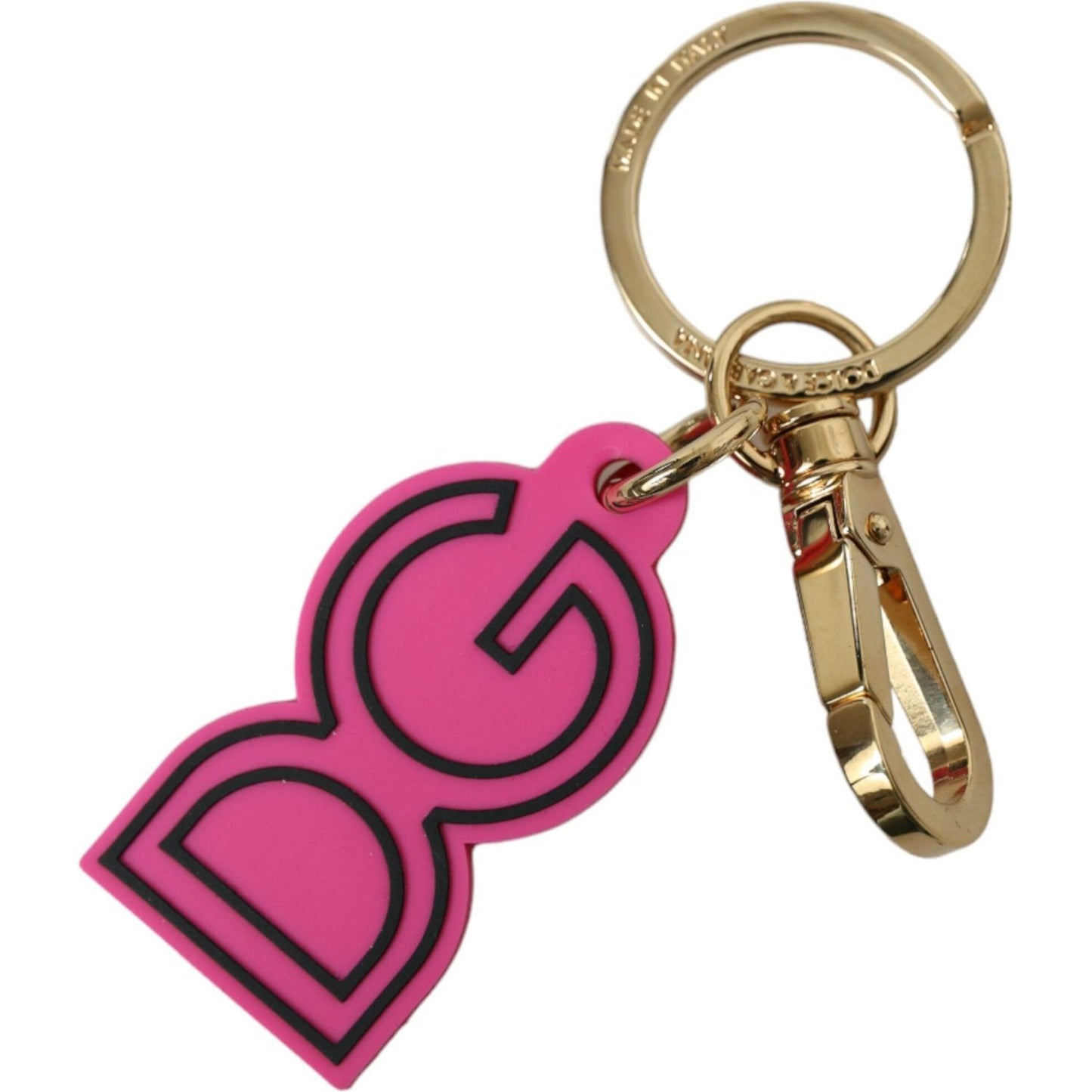 Dolce & Gabbana Chic Gold and Pink Logo Keychain Dolce & Gabbana