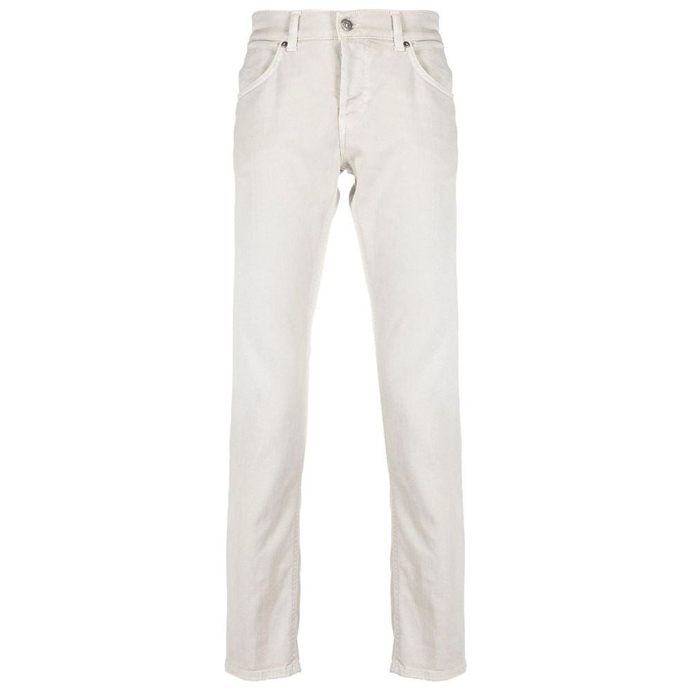 Dondup Cream-Colored Cotton Blend Trousers Dondup