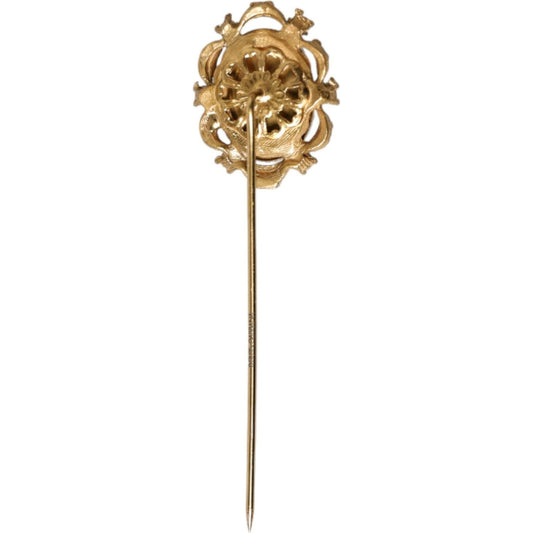 Elegant Gold-Tone Gemstone Pin Brooch