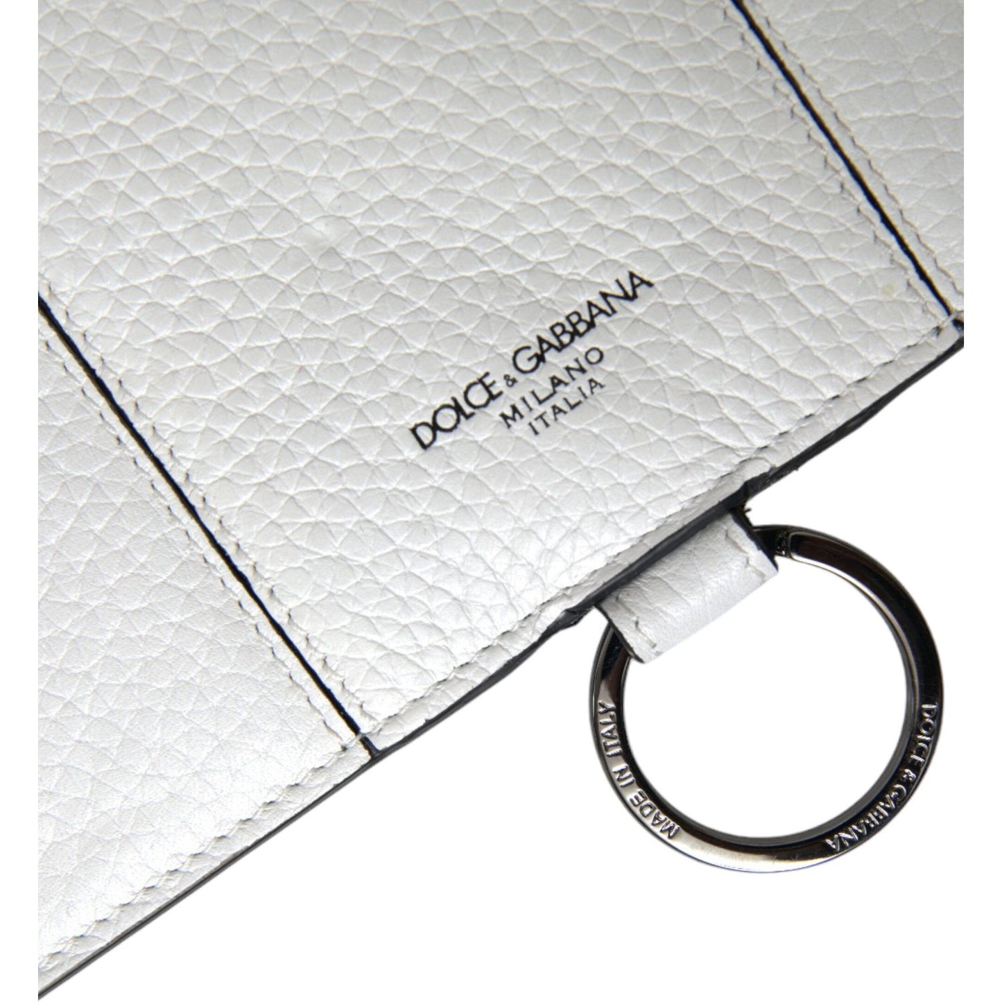 Dolce & Gabbana Elegant White Leather Crossbody Cardholder Dolce & Gabbana