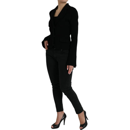 Dolce & Gabbana Black Viscose Single Breasted Blazer Jacket