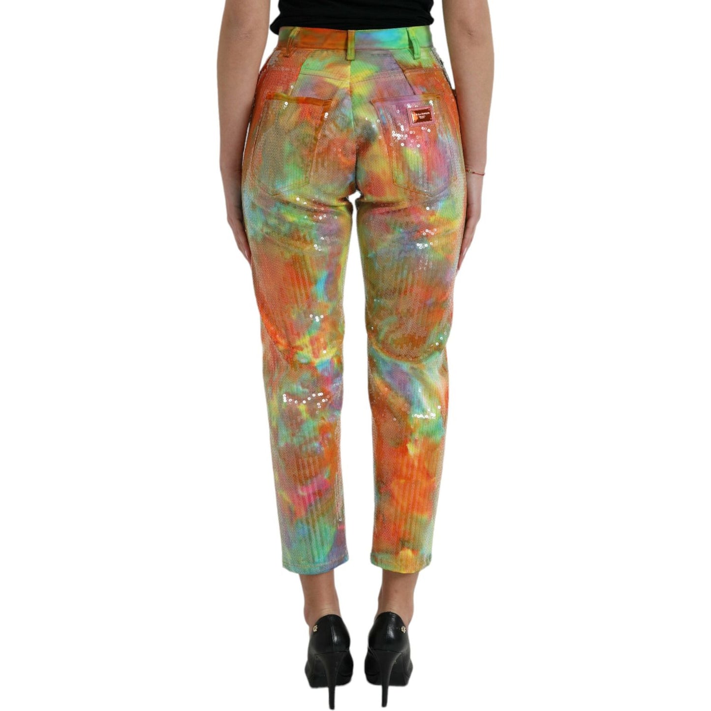 Dolce & Gabbana Multicolor High Waist Cropped Pants Dolce & Gabbana