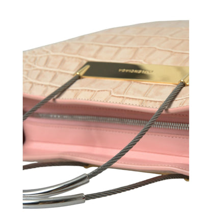 Balenciaga Pink Exotic Leather Embossed Cable Handle Shopper Tote Bag Balenciaga