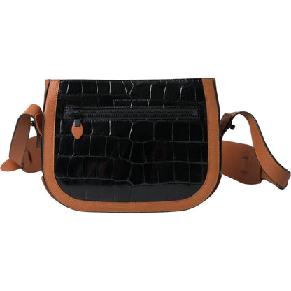 Balenciaga Black Brown Exotic Skin Leather Shoulder Camera Purse Bag Balenciaga