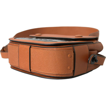 Balenciaga Black Brown Exotic Skin Leather Shoulder Camera Purse Bag Balenciaga