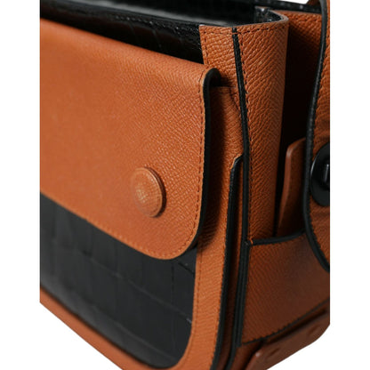 Balenciaga Black Brown Exotic Skin Leather Shoulder Camera Purse Bag Balenciaga