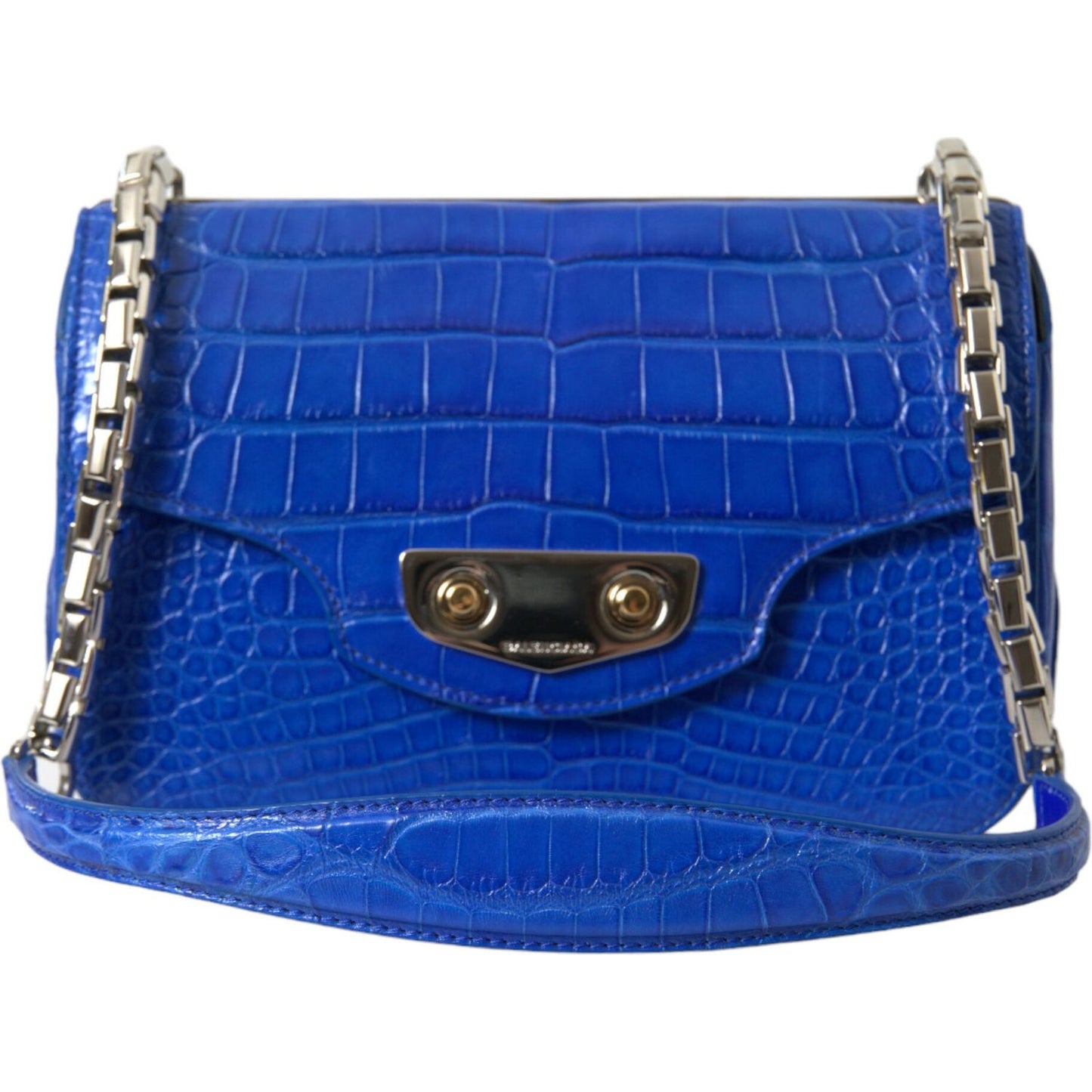 Balenciaga Alligator Skin Mini Shoulder Bag - Elegant Blue Balenciaga