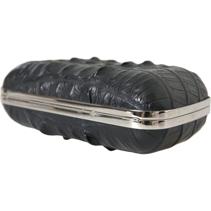 Balenciaga Black Exotic Skin Leather Shoulder Crossbody Box Clutch Bag Balenciaga