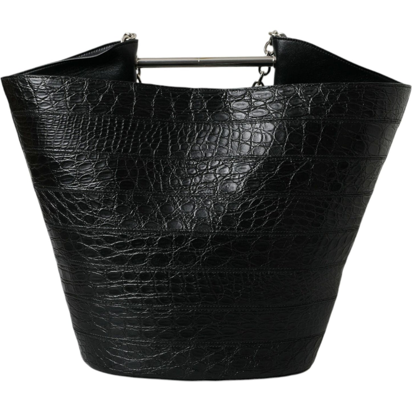 Balenciaga Black Exotic Skin Leather Maxi Bucket Tote Purse Bag Balenciaga