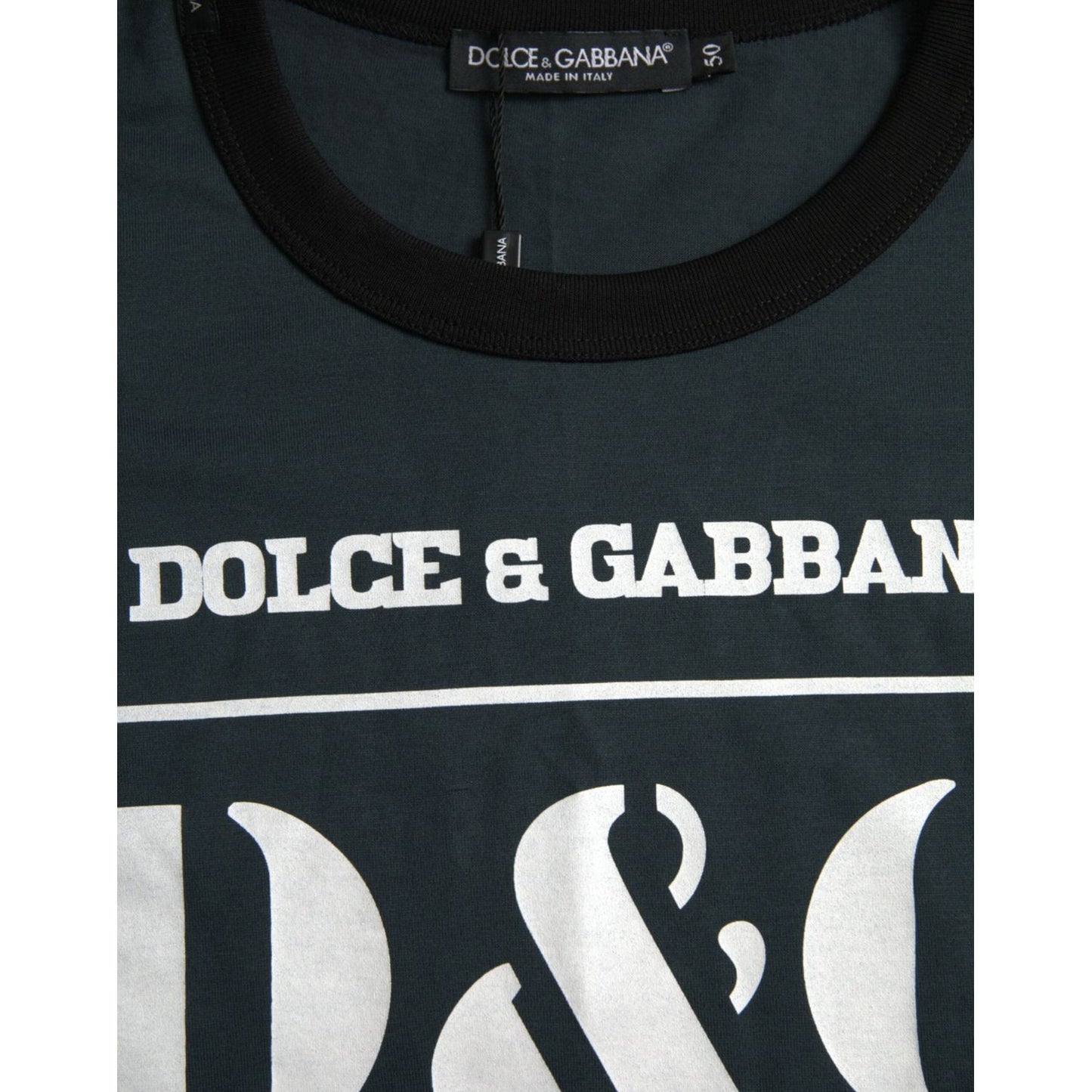 Dolce & Gabbana Blue Logo Print Crewneck Short Sleeve T-shirt Dolce & Gabbana