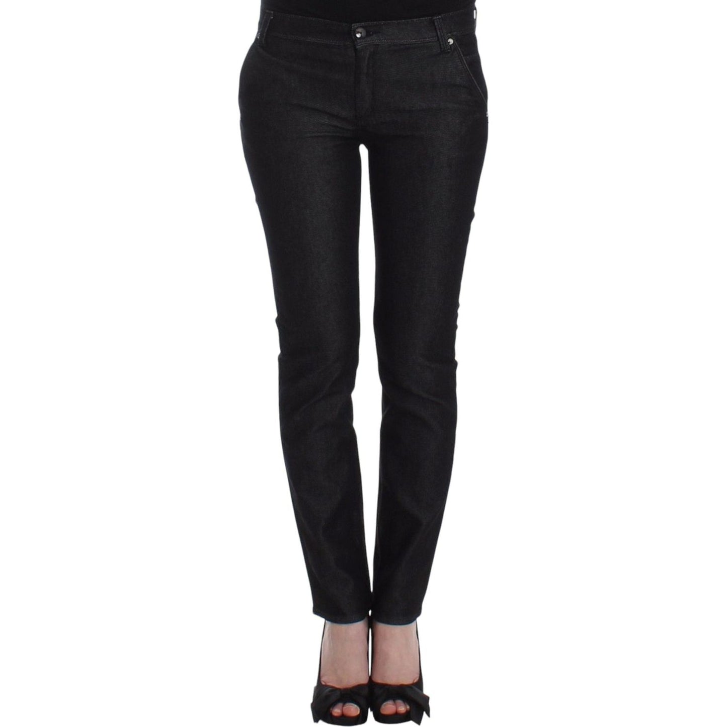 Ermanno Scervino Chic Black Skinny Jeans - Elegant & Slim Fit Jeans & Pants Ermanno Scervino