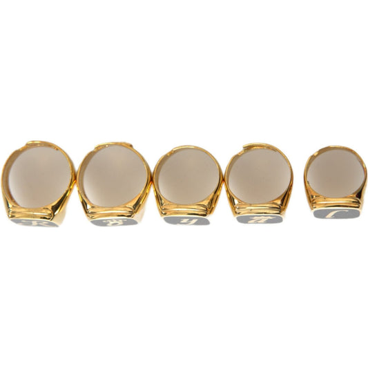 Gold Brass ROYAL Enamel Set of 5 Ring