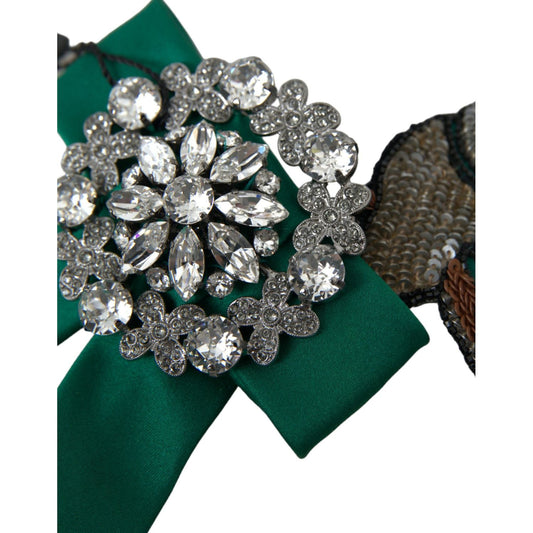 Green Satin Bird Crystal Women Hair Clip