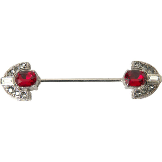 925 Sterling Silver Crystals Pin Collar Brooch