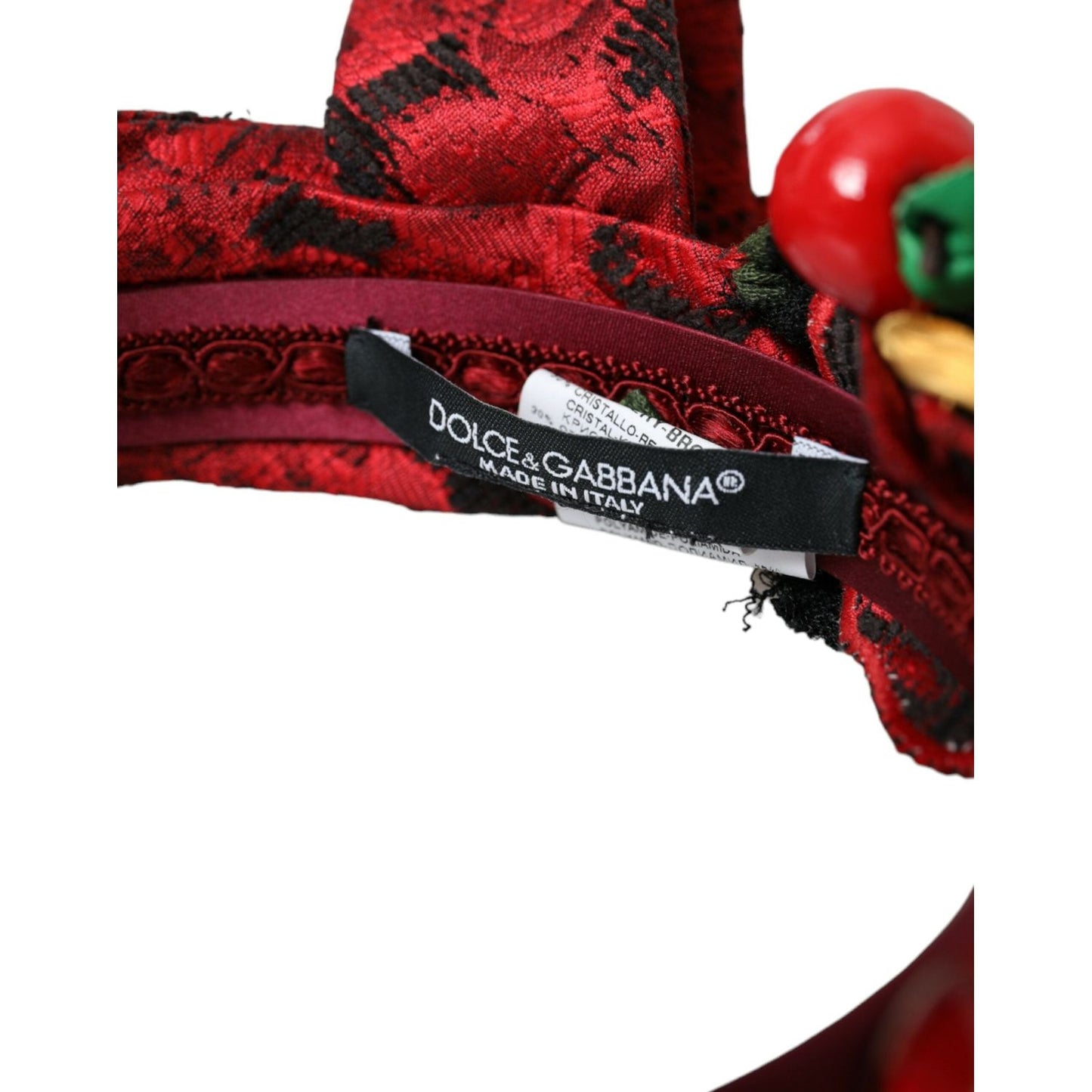 Dolce & Gabbana Red Cherry Sicily Embellished Women Hairband Diadem Dolce & Gabbana