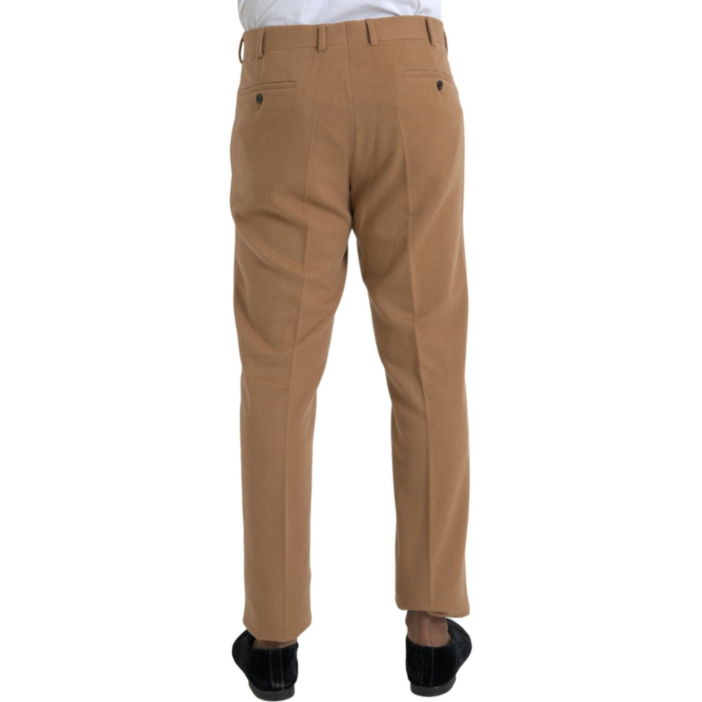 Beige Cashmere Men Straight Fit Dress Pants