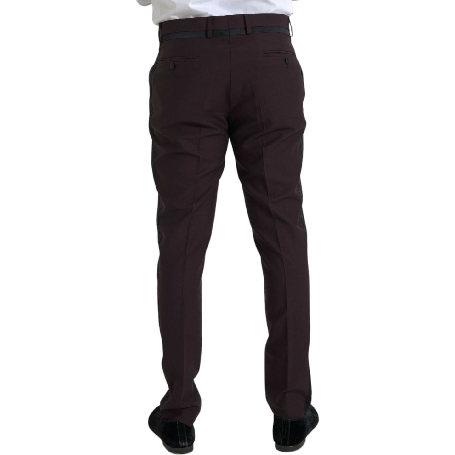 Dolce & Gabbana Dark Brown Wool Slim Fit Pants Dolce & Gabbana