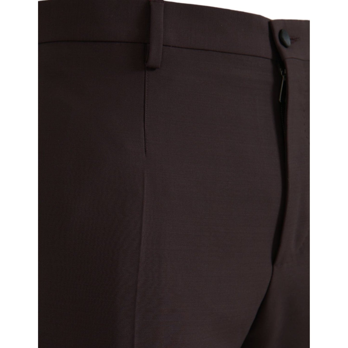 Dolce & Gabbana Dark Brown Wool Slim Fit Pants Dolce & Gabbana