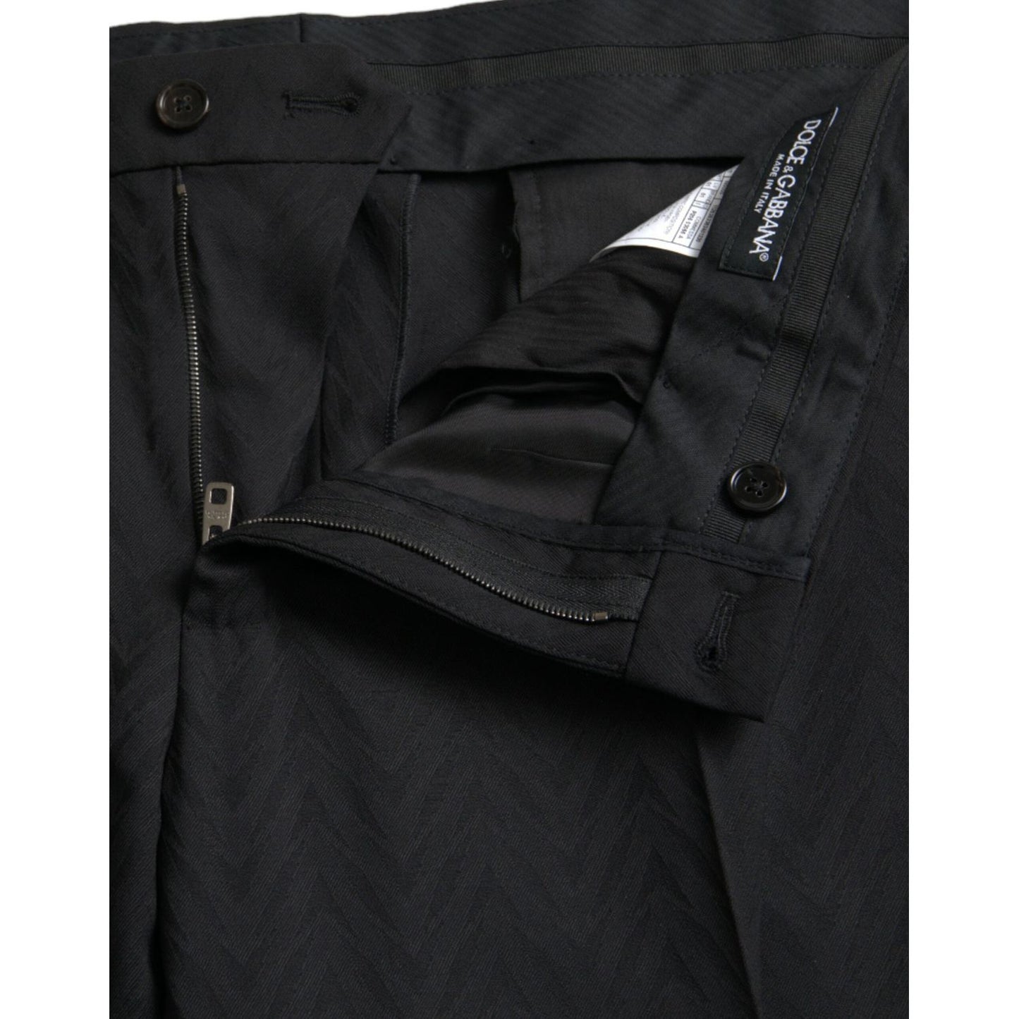 Dolce & Gabbana Black Wool Men Skinny Dress Pants Dolce & Gabbana