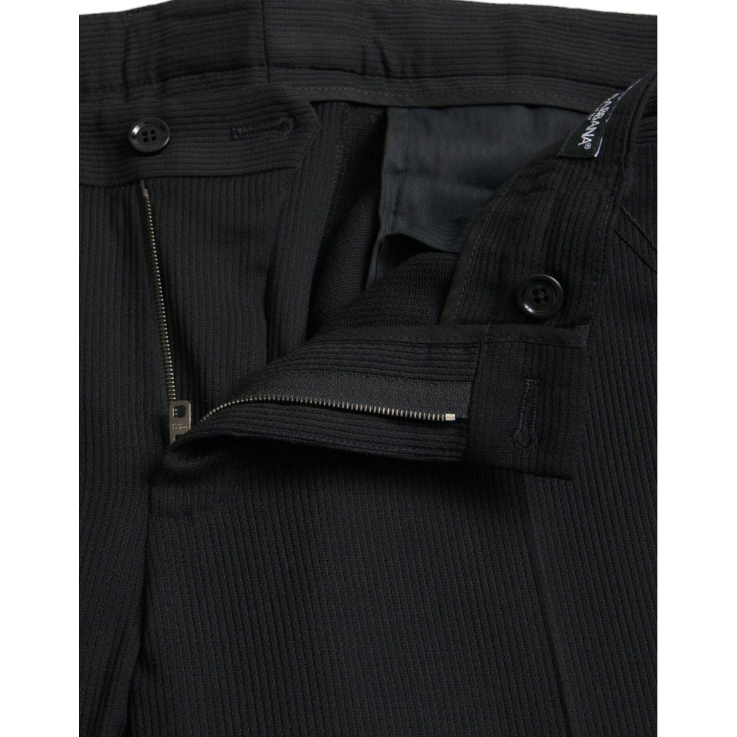 Dolce & Gabbana Black Wool Stretch Men Skinny Pants Dolce & Gabbana