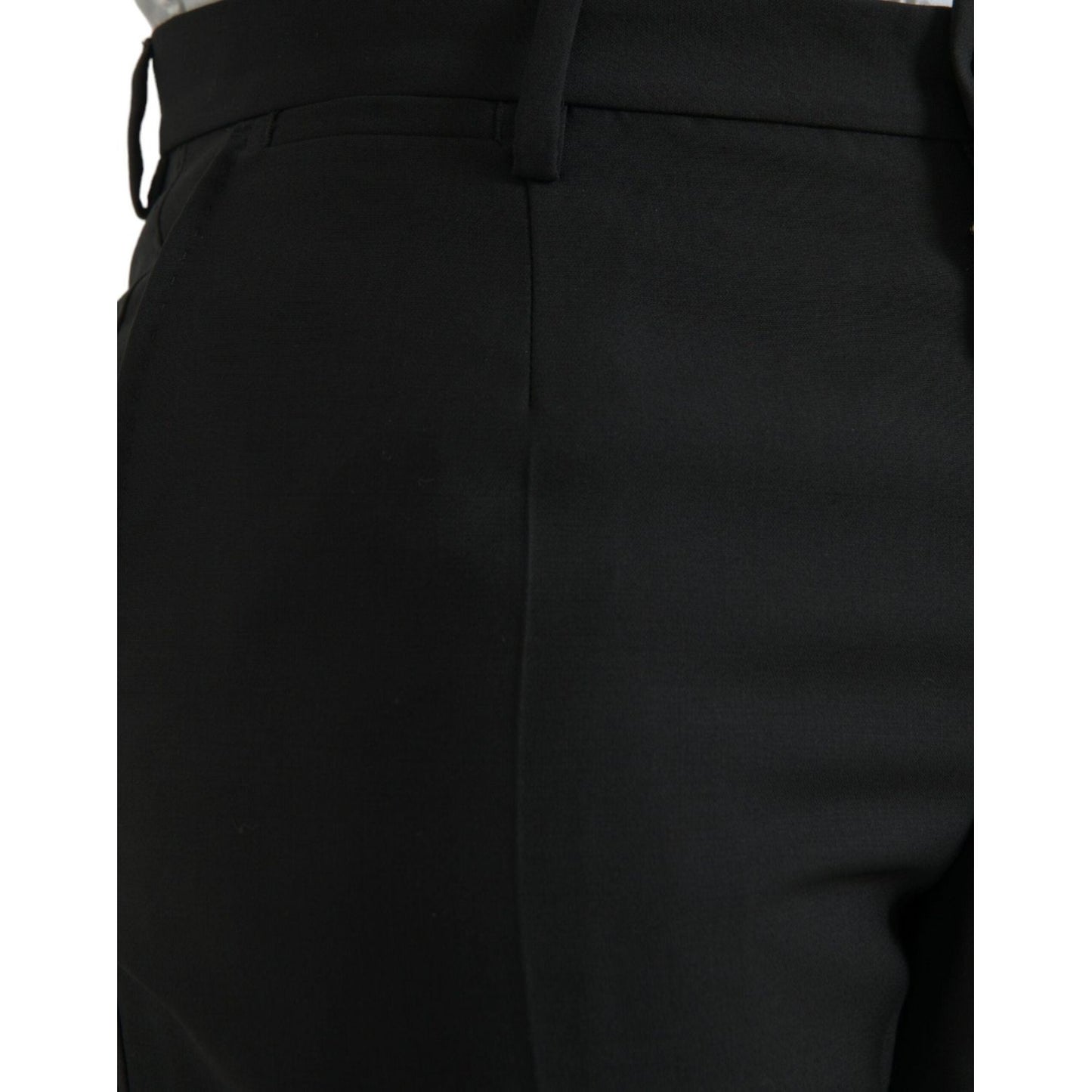 Dolce & Gabbana Black Wool Men Skinny Dress Pants Dolce & Gabbana