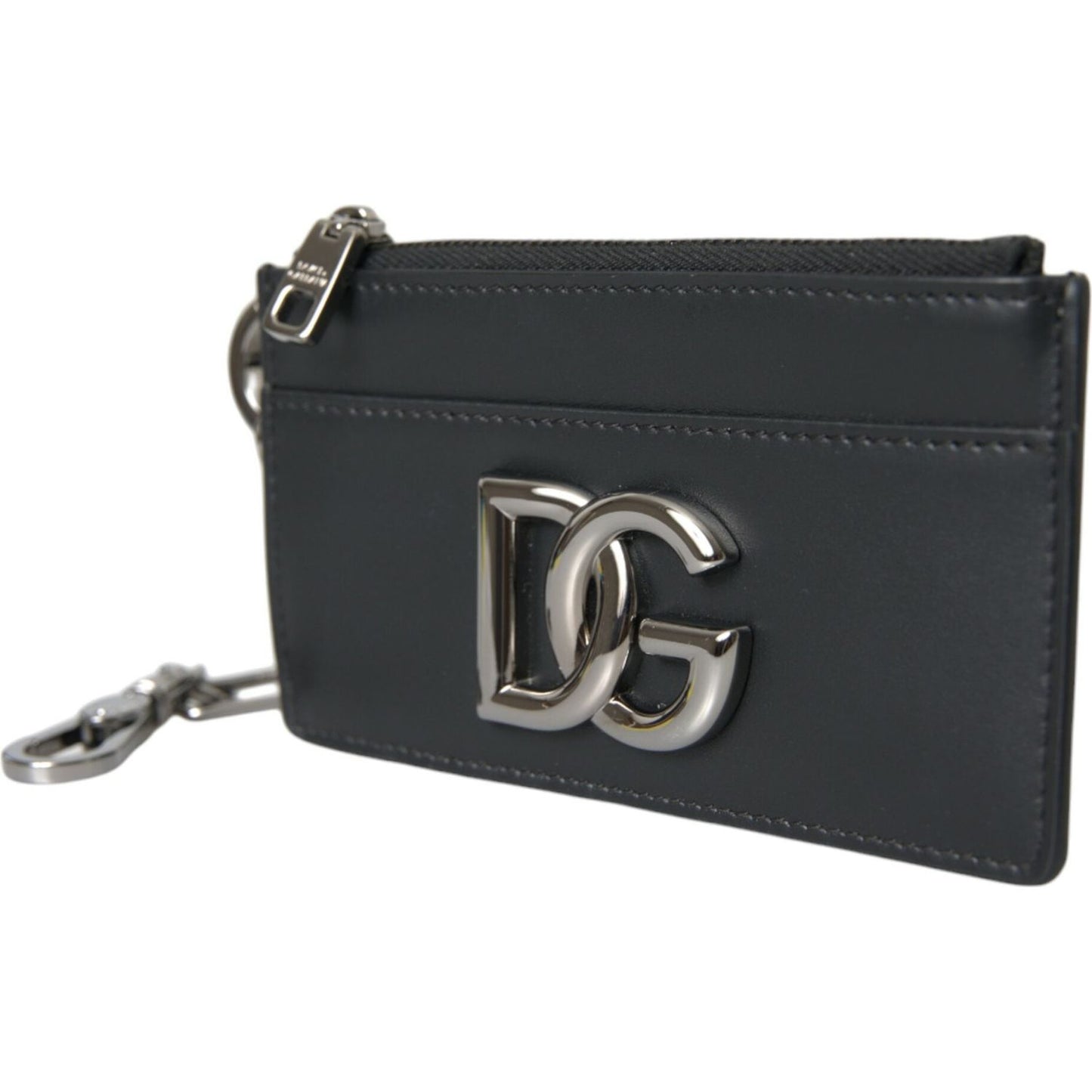 Dolce & Gabbana Black Calfskin Leather DG Logo Card Holder Wallet Men Dolce & Gabbana