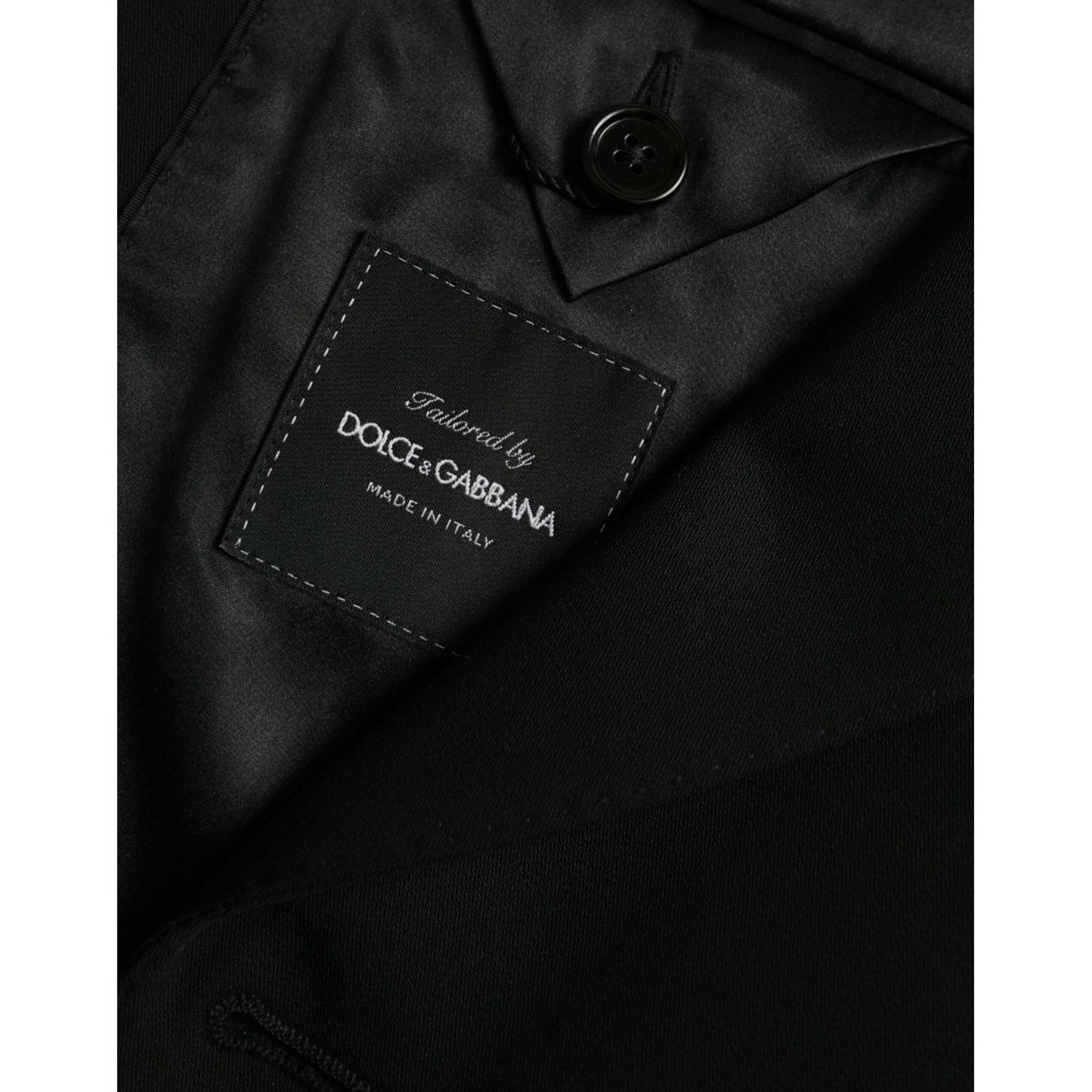 Dolce & Gabbana Black Wool Peak Single Breasted Coat Blazer Dolce & Gabbana